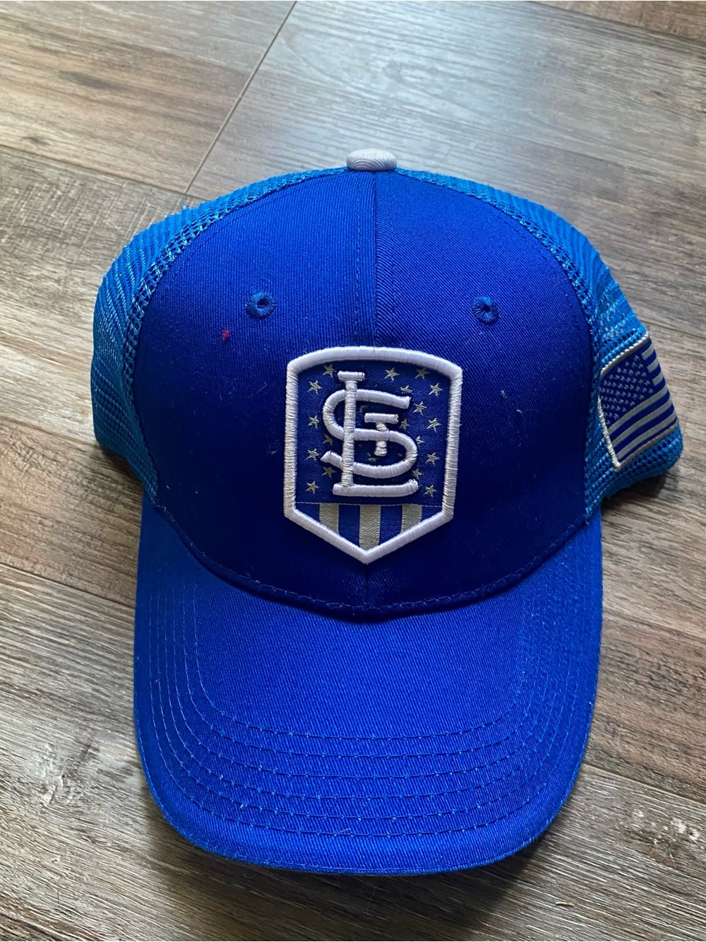 St. Louis Cardinals Air Force edition/ Blue Trucker Hat with White Shield Logo